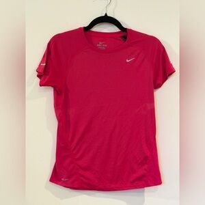 Nike Women's Hot Pink Dri-FIT Short Sleeve Shirt